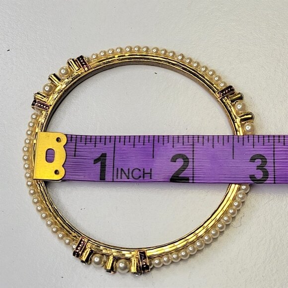 Pearls and Crystal Rhinestones Fashion Bangles Set of Ten - Picture 8 of 13